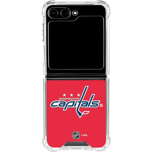 NHL Washington Capitals Solid Background Galaxy Z Flip5 5G Clear Case