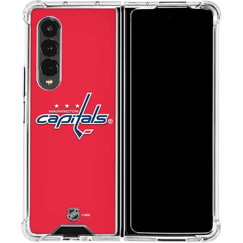 NHL Washington Capitals Solid Background Galaxy Z Fold4 5G Clear Case