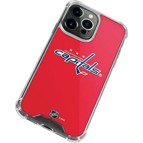 NHL Washington Capitals Solid Background iPhone 13 Pro Clear Case