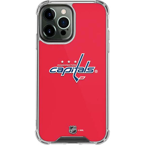 NHL Washington Capitals Solid Background iPhone 14 Pro Max Clear Case