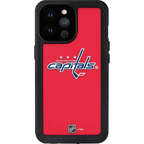 NHL Washington Capitals Solid Background iPhone 14 Pro Max Waterproof Case