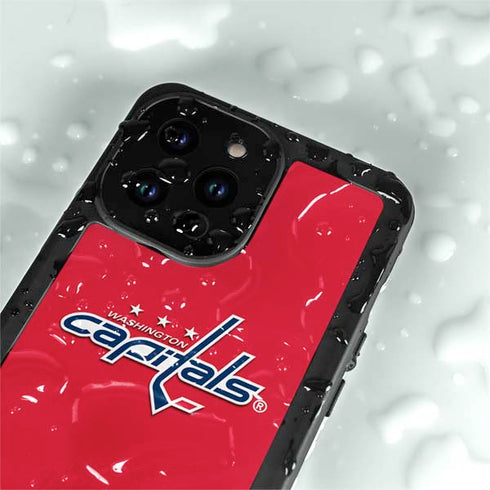 NHL Washington Capitals Solid Background iPhone 14 Pro Max Waterproof Case