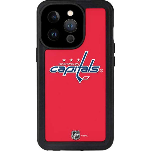 NHL Washington Capitals Solid Background iPhone 14 Pro Waterproof Case