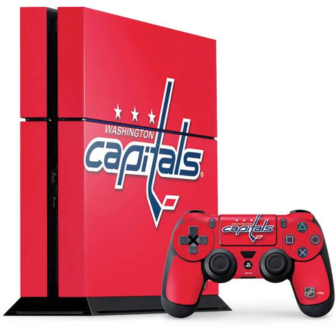 NHL Washington Capitals Solid Background PS4 Console and Controller Bundle Skin