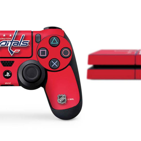 NHL Washington Capitals Solid Background PS4 Console and Controller Bundle Skin
