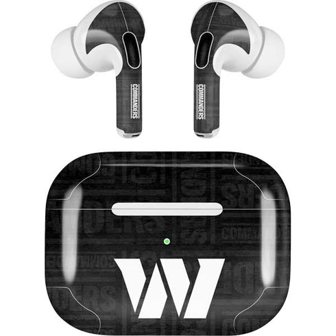 NFL Washington Commanders Black and White AirPods Pro 2nd Gen Skin