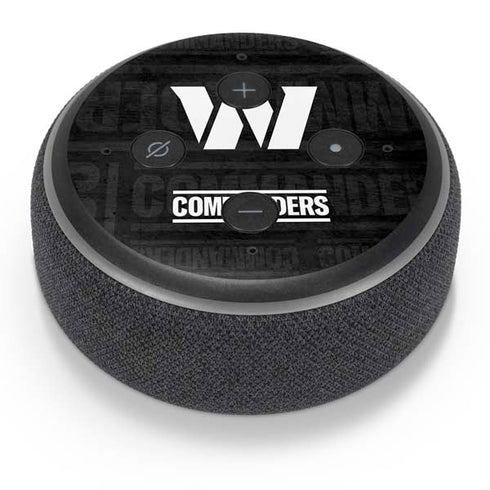 NFL Washington Commanders Black and White Amazon Echo Dot Skin