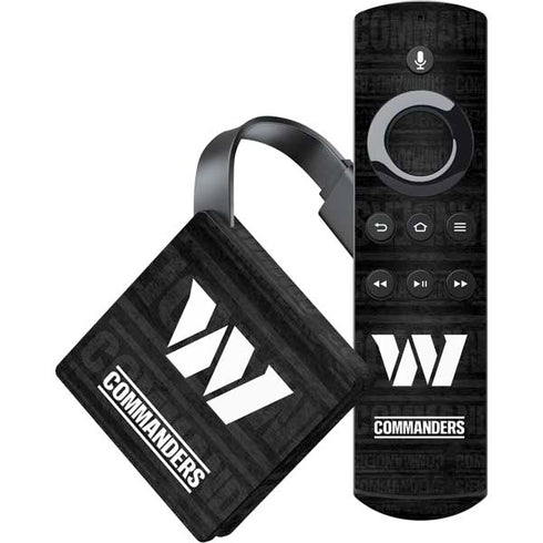 NFL Washington Commanders Black and White Amazon Fire TV Skin
