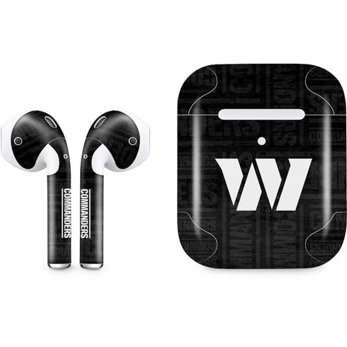 NFL Washington Commanders Black and White Apple AirPods 2 Skin
