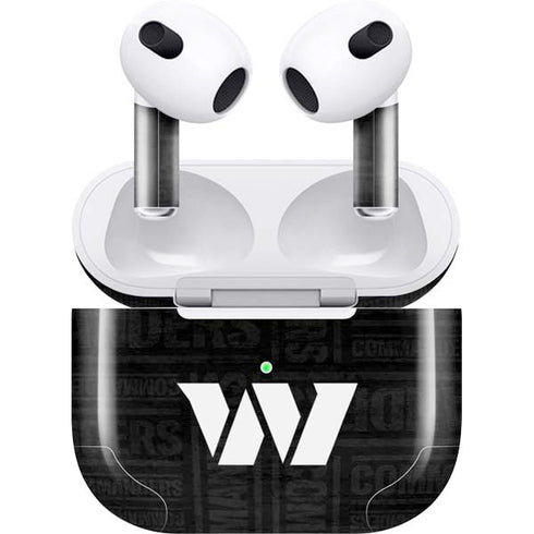 NFL Washington Commanders Black and White Apple AirPods (3rd Gen 2021) Skin