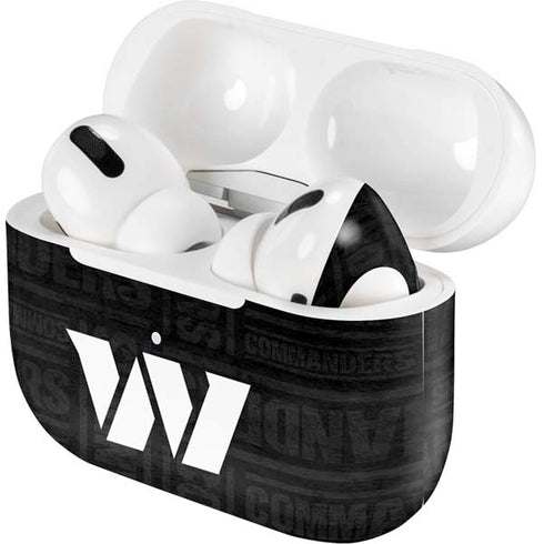 NFL Washington Commanders Black and White Apple AirPods Pro Skin