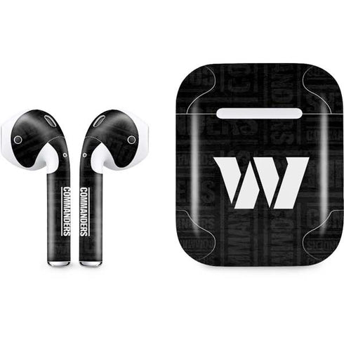 NFL Washington Commanders Black and White Apple AirPods Skin
