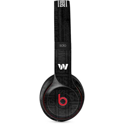 NFL Washington Commanders Black and White Beats Solo 2 Wireless Skin