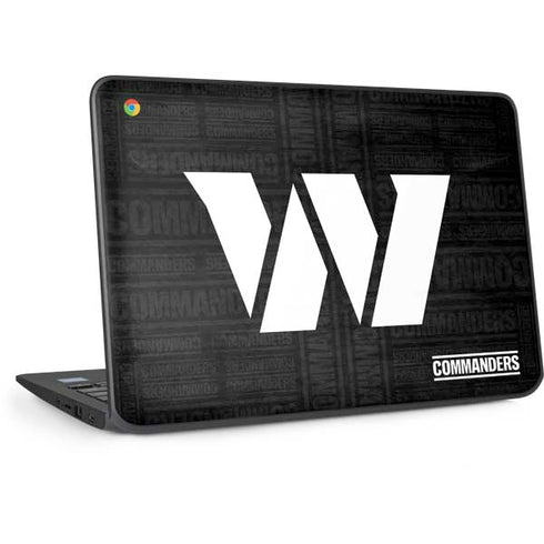 NFL Washington Commanders Black and White HP Chromebook Skin