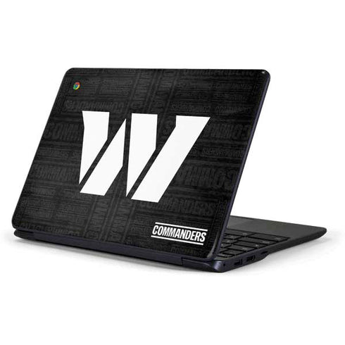 NFL Washington Commanders Black and White Samsung Chromebook Skin