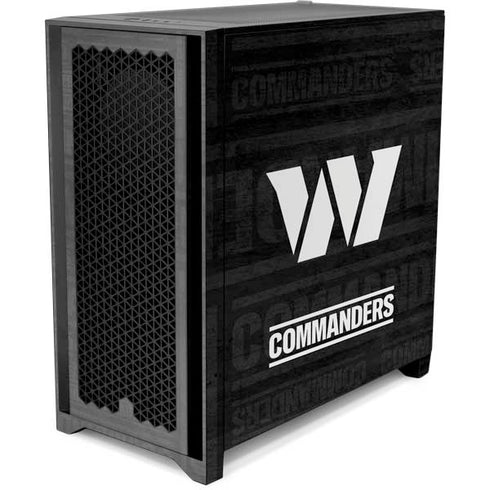 NFL Washington Commanders Black and White Corsair 4000D Tempered Glass Mid-Tower ATX Case Skin
