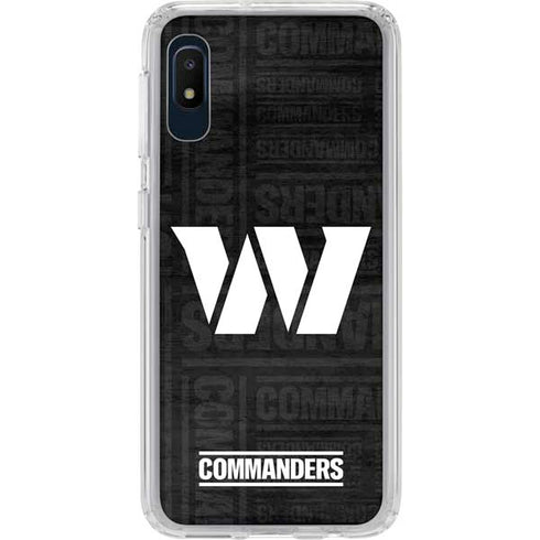 NFL Washington Commanders Black and White Galaxy A10e Clear Case