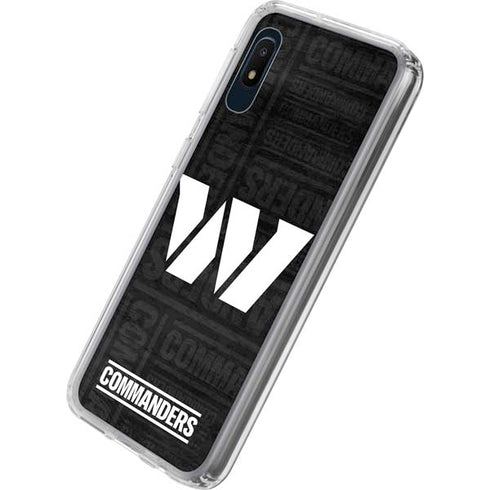 NFL Washington Commanders Black and White Galaxy A10e Clear Case