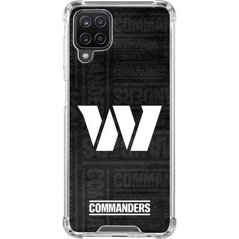 NFL Washington Commanders Black and White Galaxy A12 Clear Case