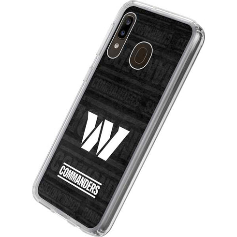 NFL Washington Commanders Black and White Galaxy A20 Clear Case