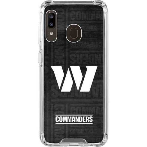 NFL Washington Commanders Black and White Galaxy A30 Clear Case