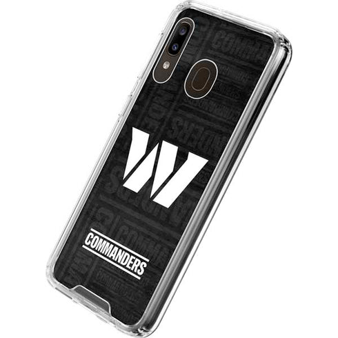 NFL Washington Commanders Black and White Galaxy A30 Clear Case