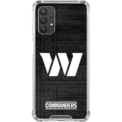 NFL Washington Commanders Black and White Galaxy A32 5G Clear Case