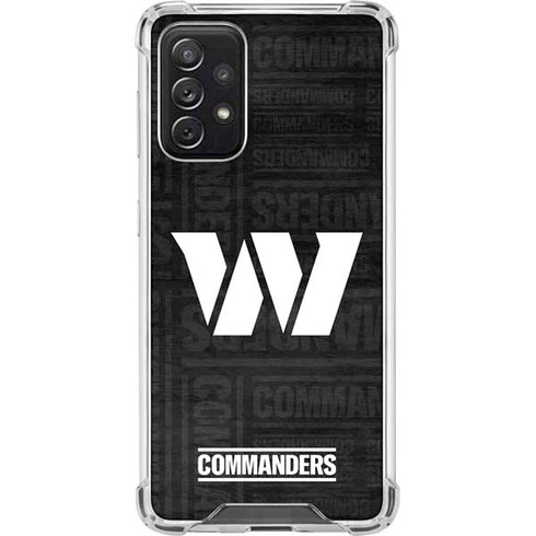NFL Washington Commanders Black and White Galaxy A72 5G Clear Case