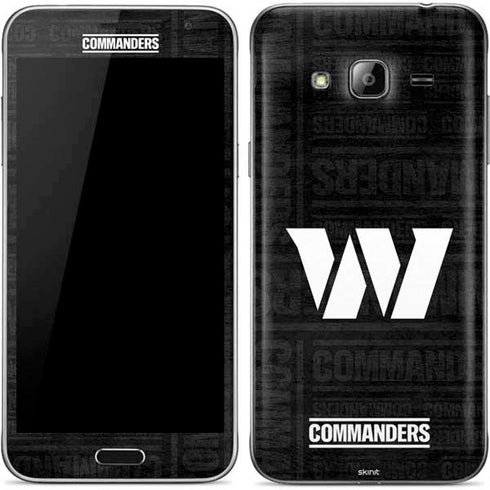 NFL Washington Commanders Black and White Galaxy J3 Skin