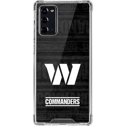 NFL Washington Commanders Black and White Galaxy Note20 5G Clear Case