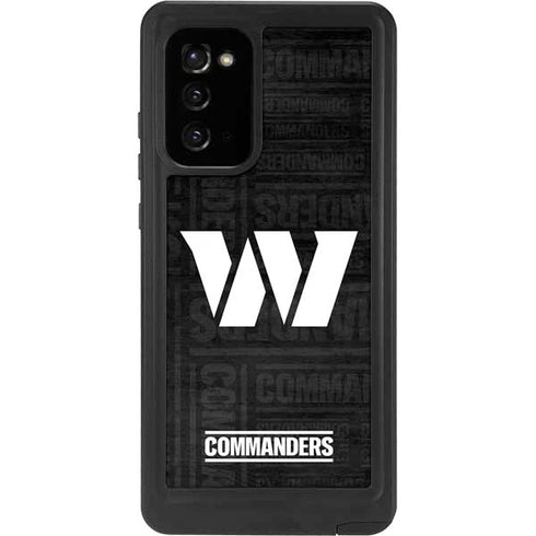 NFL Washington Commanders Black and White Galaxy Note20 5G Waterproof Case