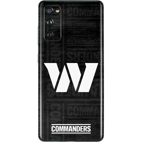 NFL Washington Commanders Black and White Galaxy S20 Fan Edition Skin