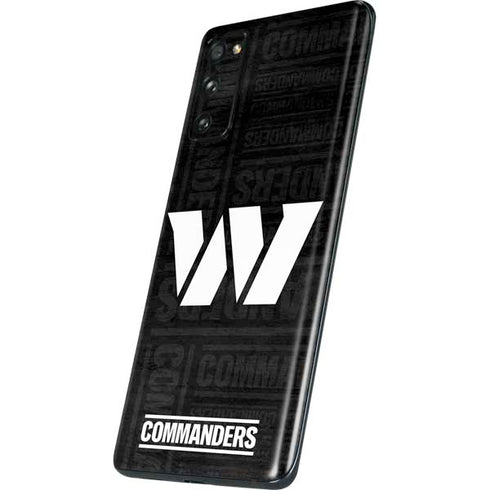 NFL Washington Commanders Black and White Galaxy S20 Fan Edition Skin