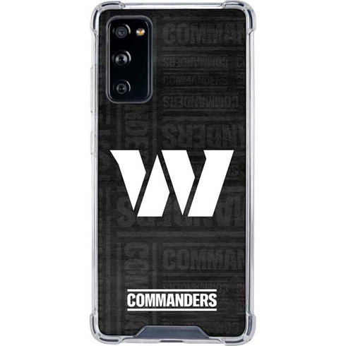 NFL Washington Commanders Black and White Galaxy S20 FE Clear Case
