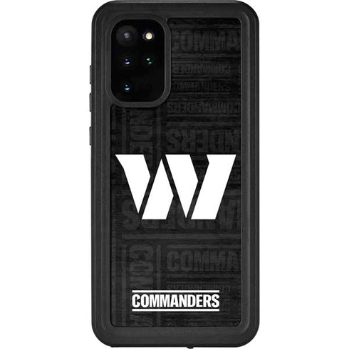 NFL Washington Commanders Black and White Galaxy S20 Plus Waterproof Case