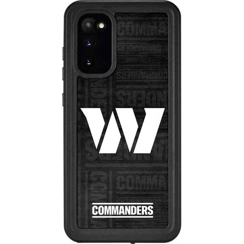 NFL Washington Commanders Black and White Galaxy S20 Waterproof Case