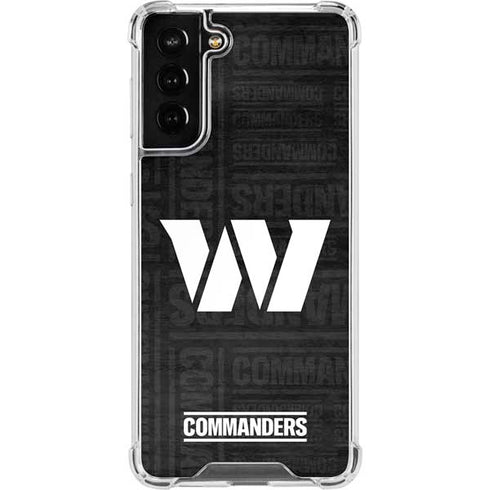 NFL Washington Commanders Black and White Galaxy S21 FE Clear Case