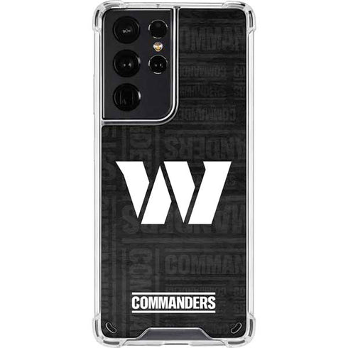 NFL Washington Commanders Black and White Galaxy S21 Ultra 5G Clear Case