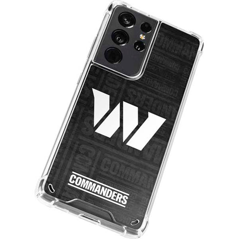 NFL Washington Commanders Black and White Galaxy S21 Ultra 5G Clear Case