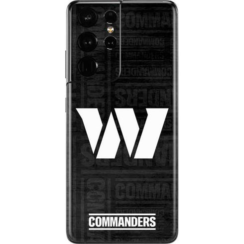NFL Washington Commanders Black and White Galaxy S21 Ultra 5G Skin