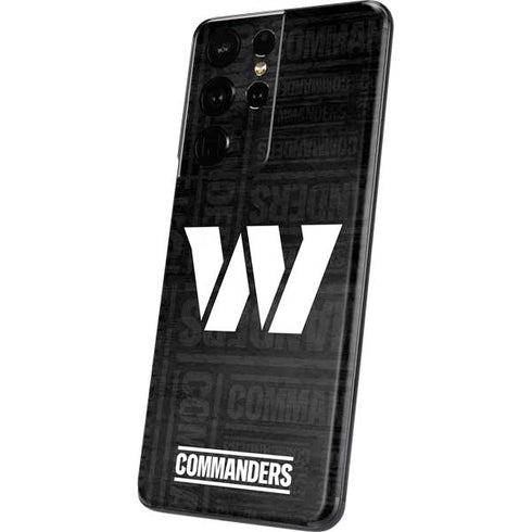 NFL Washington Commanders Black and White Galaxy S21 Ultra 5G Skin