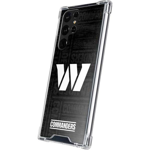 NFL Washington Commanders Black and White Galaxy S22 Ultra Clear Case