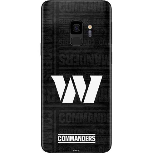 NFL Washington Commanders Black and White Galaxy S9 Skin