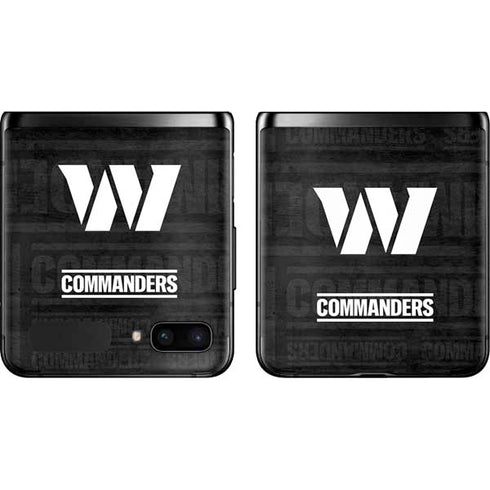 NFL Washington Commanders Black and White Galaxy Z Flip Skin