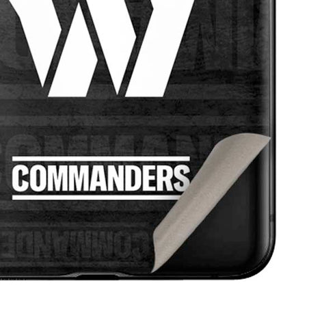 NFL Washington Commanders Black and White Galaxy Z Flip Skin