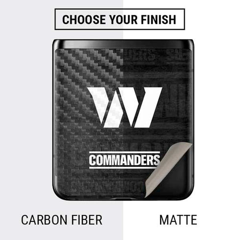 NFL Washington Commanders Black and White Galaxy Z Flip Skin