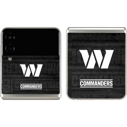 NFL Washington Commanders Black and White Galaxy Z Flip3 5G Skin