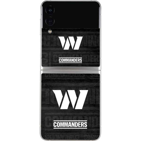 NFL Washington Commanders Black and White Galaxy Z Flip3 5G Skin