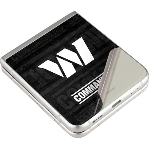 NFL Washington Commanders Black and White Galaxy Z Flip3 5G Skin