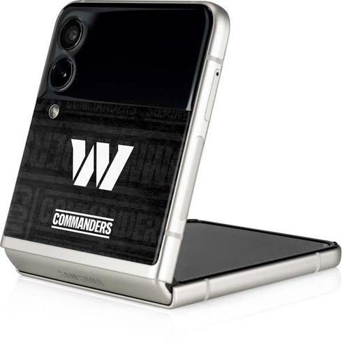 NFL Washington Commanders Black and White Galaxy Z Flip3 5G Skin